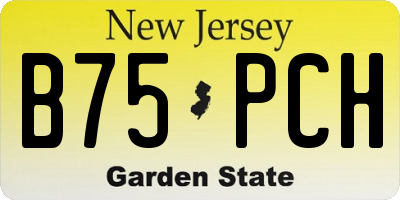 NJ license plate B75PCH