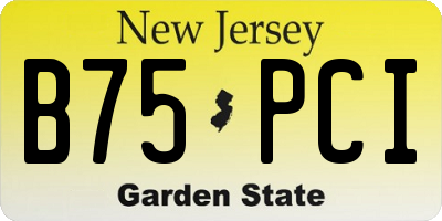 NJ license plate B75PCI