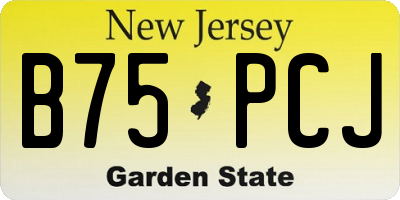 NJ license plate B75PCJ
