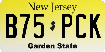 NJ license plate B75PCK