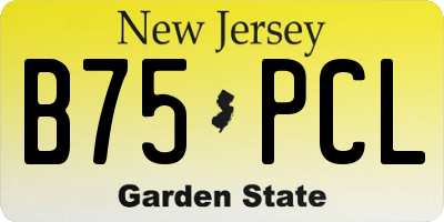 NJ license plate B75PCL