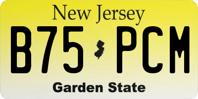 NJ license plate B75PCM