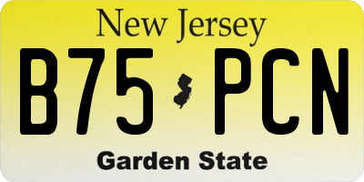 NJ license plate B75PCN