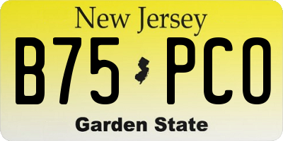 NJ license plate B75PCO