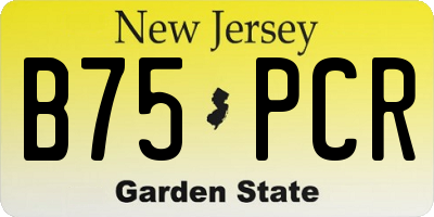NJ license plate B75PCR