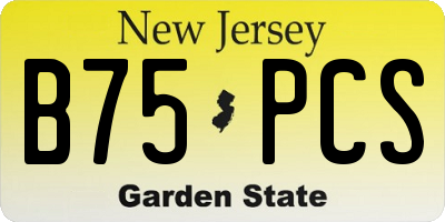 NJ license plate B75PCS