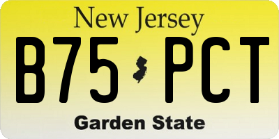 NJ license plate B75PCT