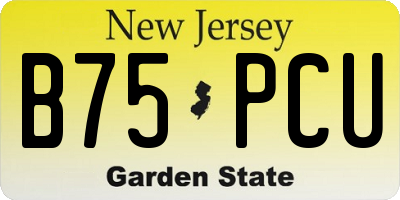 NJ license plate B75PCU