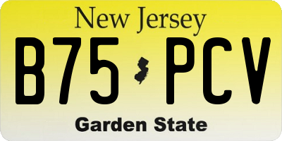 NJ license plate B75PCV