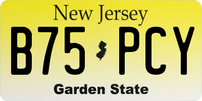 NJ license plate B75PCY