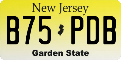 NJ license plate B75PDB