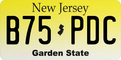 NJ license plate B75PDC