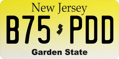 NJ license plate B75PDD
