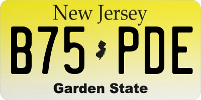 NJ license plate B75PDE