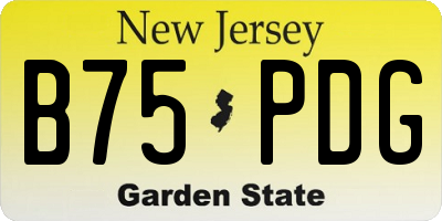 NJ license plate B75PDG