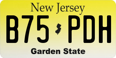 NJ license plate B75PDH