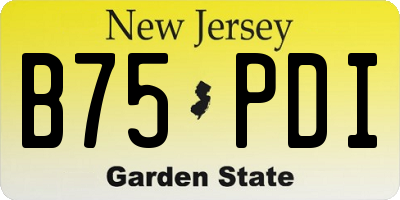 NJ license plate B75PDI