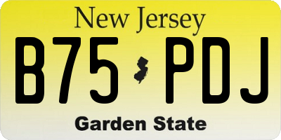 NJ license plate B75PDJ