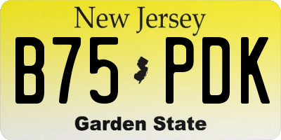 NJ license plate B75PDK