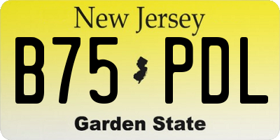 NJ license plate B75PDL