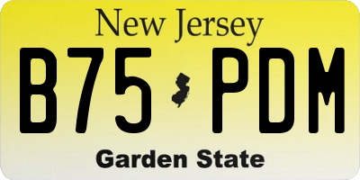 NJ license plate B75PDM