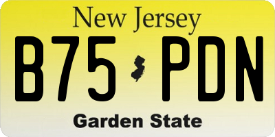 NJ license plate B75PDN