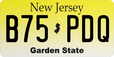 NJ license plate B75PDQ