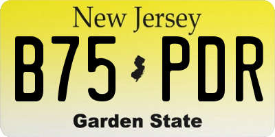 NJ license plate B75PDR