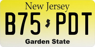 NJ license plate B75PDT