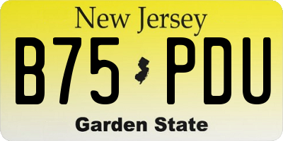 NJ license plate B75PDU