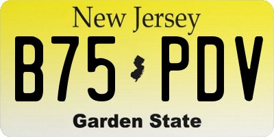 NJ license plate B75PDV