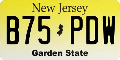 NJ license plate B75PDW