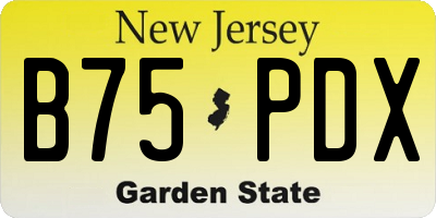 NJ license plate B75PDX