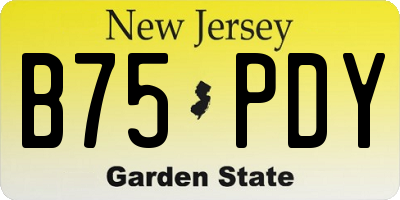 NJ license plate B75PDY