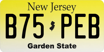 NJ license plate B75PEB