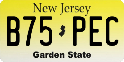 NJ license plate B75PEC