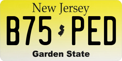 NJ license plate B75PED