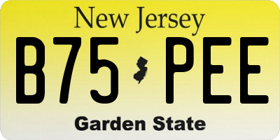 NJ license plate B75PEE