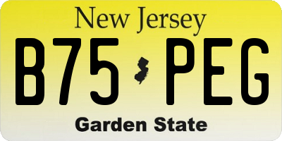 NJ license plate B75PEG