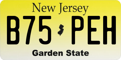 NJ license plate B75PEH