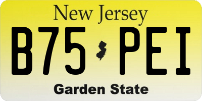 NJ license plate B75PEI