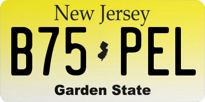 NJ license plate B75PEL