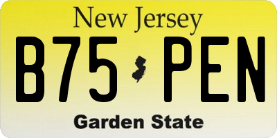 NJ license plate B75PEN
