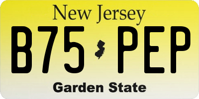 NJ license plate B75PEP