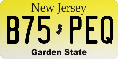 NJ license plate B75PEQ