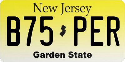 NJ license plate B75PER