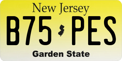 NJ license plate B75PES