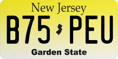 NJ license plate B75PEU
