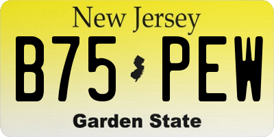 NJ license plate B75PEW