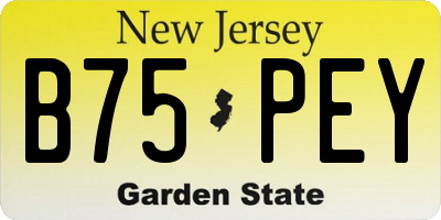 NJ license plate B75PEY